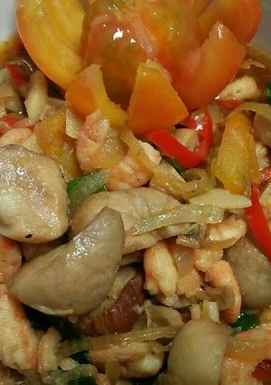 Foto resep Oseng2 udang jamur merang