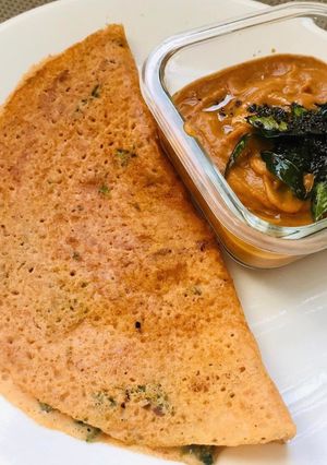 A picture of Instant Barnyard millet Tomato Dosa.