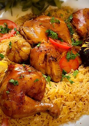 صورة لوصفة رز المندي، خطوات بالصور🍚 🍗