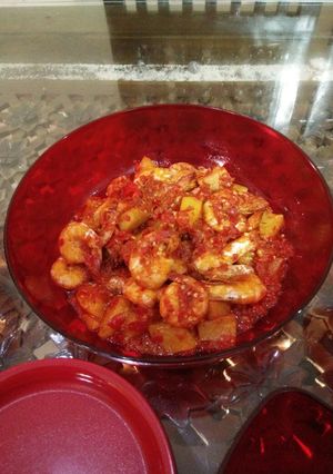 Foto resep 7. Sambal udang kentang