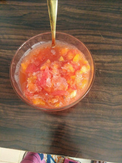 A picture of Fruit salad with fanta.