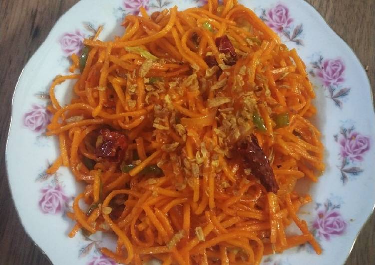 Recipe of Super Quick Homemade Burnt ChIlli Garlic Schezwan Noodles