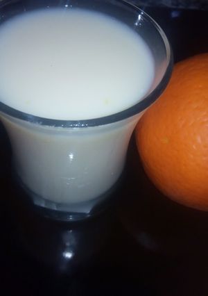 A picture of Orange milk juice.
