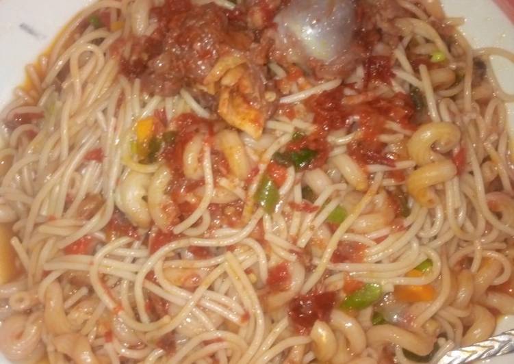 Step-by-Step Guide to Prepare Favorite Spaghetti With Macroni | This is Recipe So Yummy You Must Try Now !!