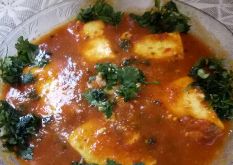 Recipe of Quick Paneer masala with tomato gravy