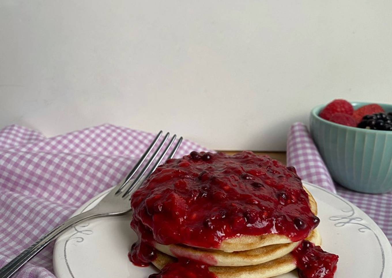 Hot cakes de harina de arroz sin gluten y sin azúcar