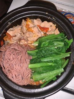 Hình của món Eat clean [d3]: Bún lứt + thịt xào cà chua.