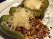 Una foto de morrones gratinados