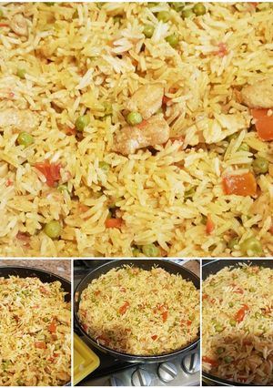صورة لوصفة رز مع الخضار والدجاج