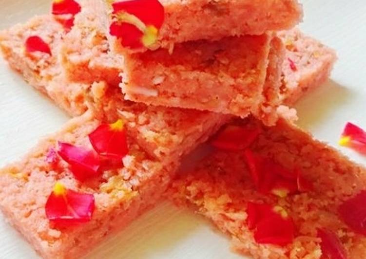 Coconut rose barfi