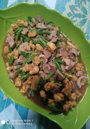 Foto resep 110. Sambal Goreng Hati, Tempe dan Kacang Pajang - ala Mamah Afa
