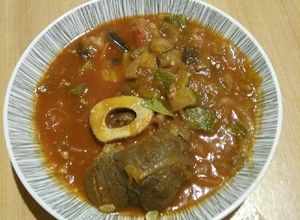 Una foto de Berenjenas con carne