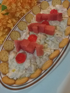 A picture of Macroni fruit salad.