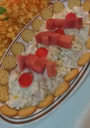 A picture of Macroni fruit salad.