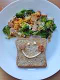 Broccoli Sausage Omelette&Toast