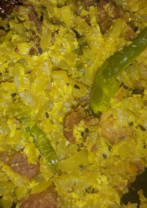 A picture of Bottle gourd stir fry.