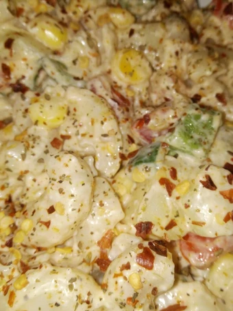 Easy Steps to Make Recipe Yummy Creamy macroni salad that is Delicious, Can Spoil the Tongue}