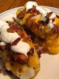 Hot dogs with baked potato buns