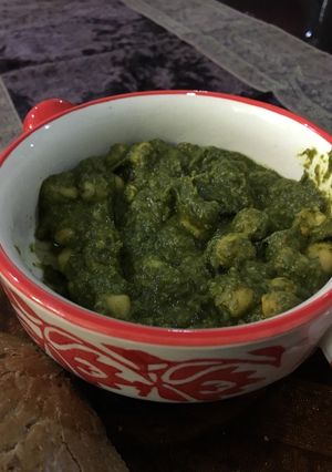 عکسی از دستور چوله پالک (خوراک هندی اسفناج نخود)