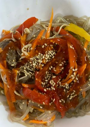 Hình của món Miến xào rau củ.