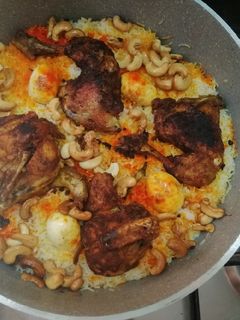 صورة لوصفة أرز مقلي دجاج