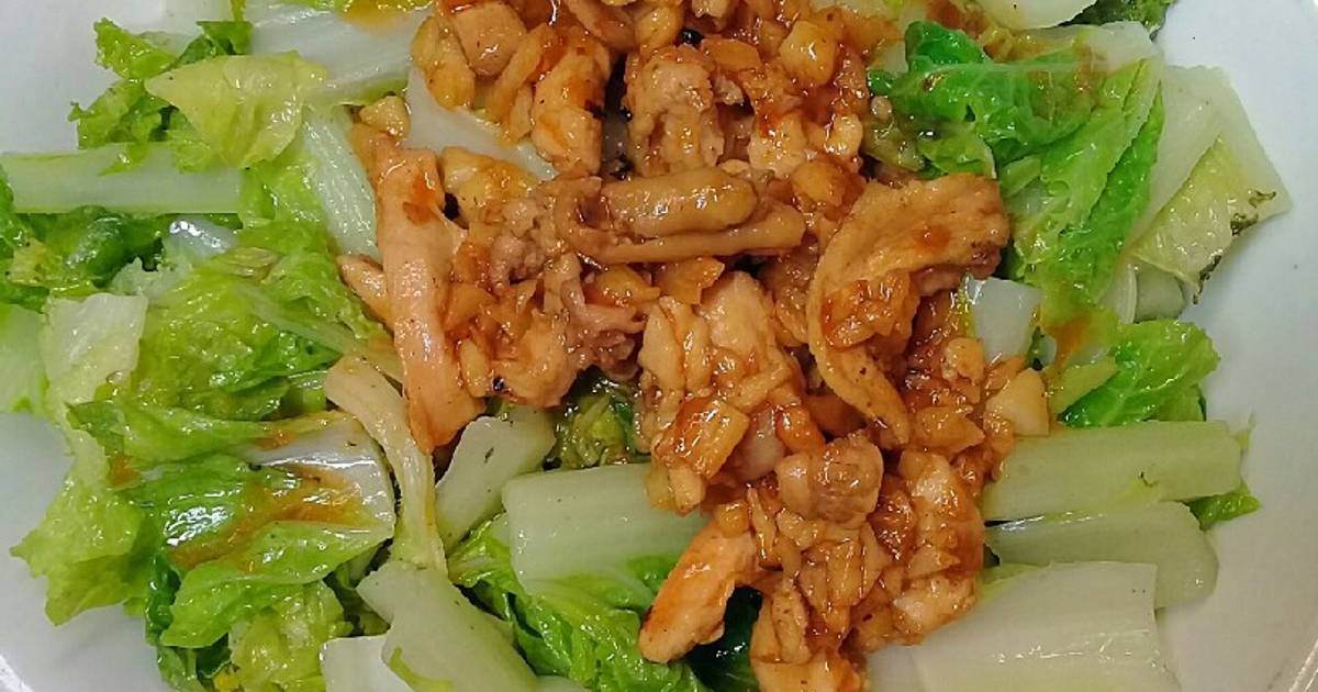 Resep Sawi siram ayam oyster sauce oleh nanda aulia Cookpad