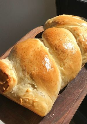 Una foto de 🍞 Pan trenzado bien mantecoso