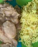 Pallares y arroz con cúrcuma