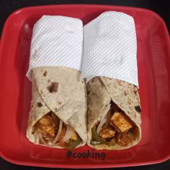 A picture of Schezwan Paneer Kathi Roll.