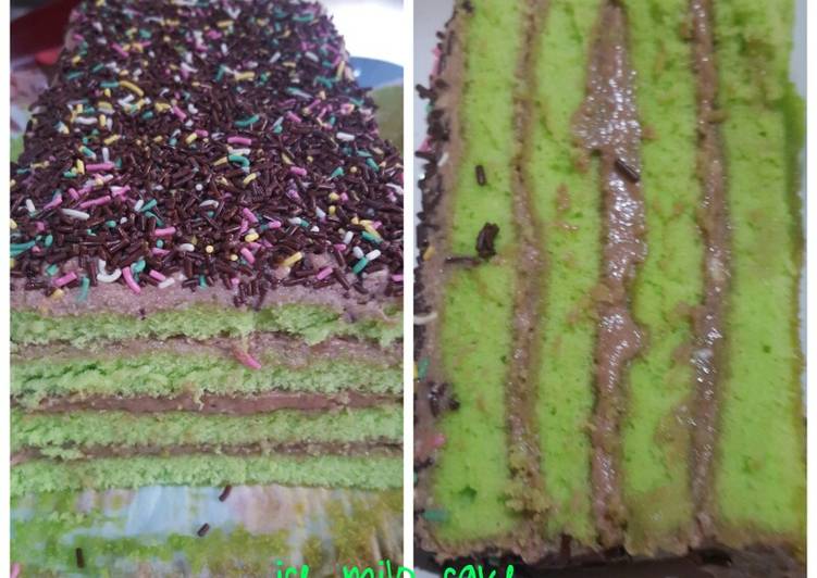 Resep masakan Ice milo cake | Langkah Membuat Ice milo cake Yang Lezat Sekali