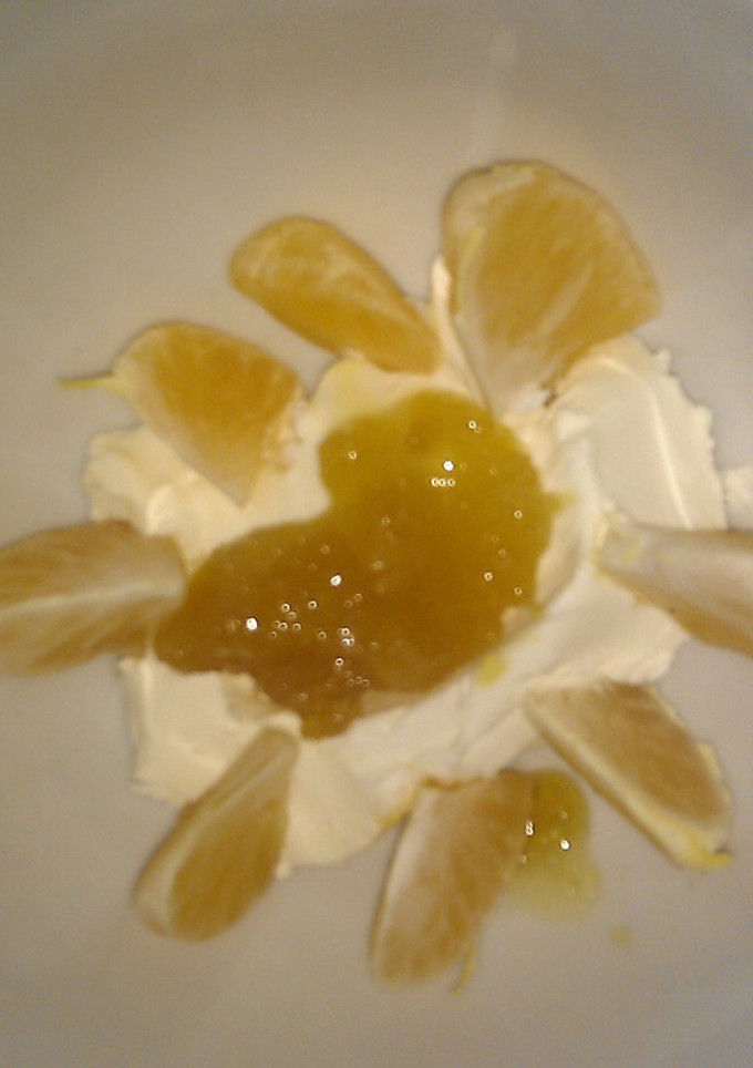 Una foto de El postre de queso crema