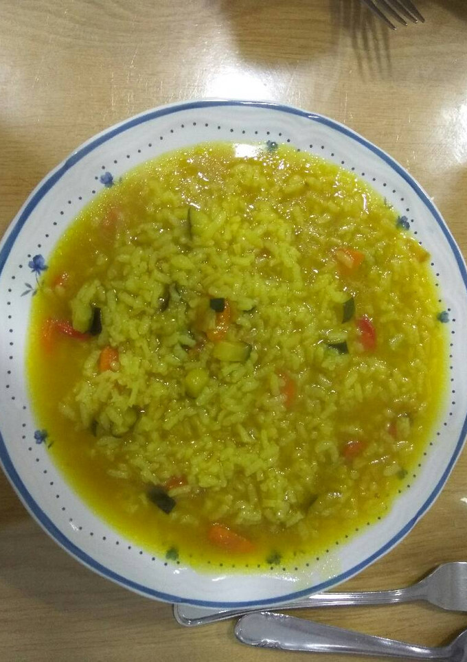 Una foto de Arroz caldoso de verduras