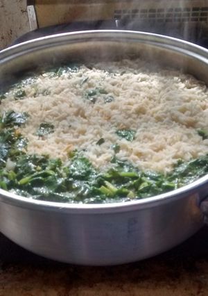 Una foto de Arroz blanco con cilantro