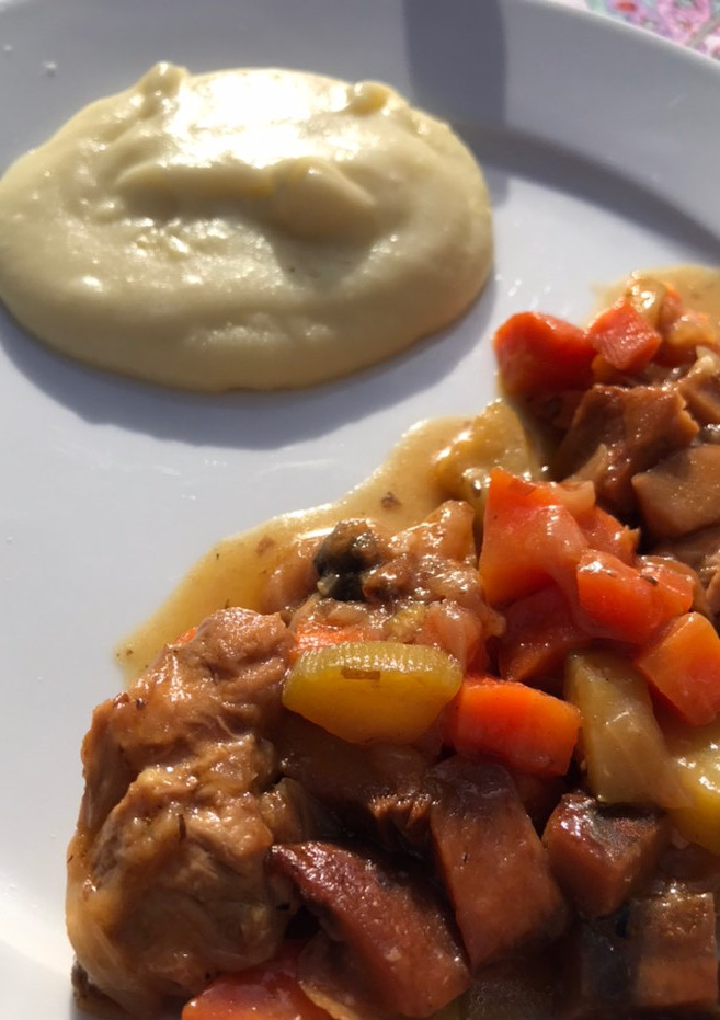Una foto de Puré de patatas y coliflor