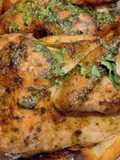 Pollo al horno con papas bravas