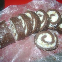 A picture of Chocolate coconut swiss roll.