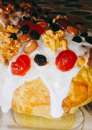 Una foto de Pan dulce fácil con harina con levadura