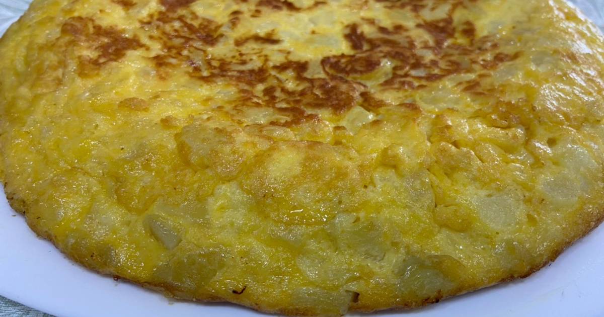 Tortilla de patatas (con patatas al microondas) Receta de comida
