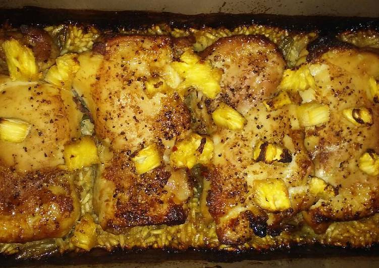 Recipe of Super Quick Homemade Pineapple chicken & bbq rice