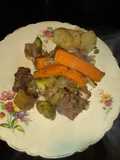 Fuente de carne+ verduras 🥔🍠🍈