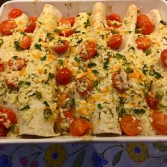 A picture of Tofu chilli enchiladas:.