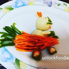 A picture of Egg Capsicum and Carrot Salad.