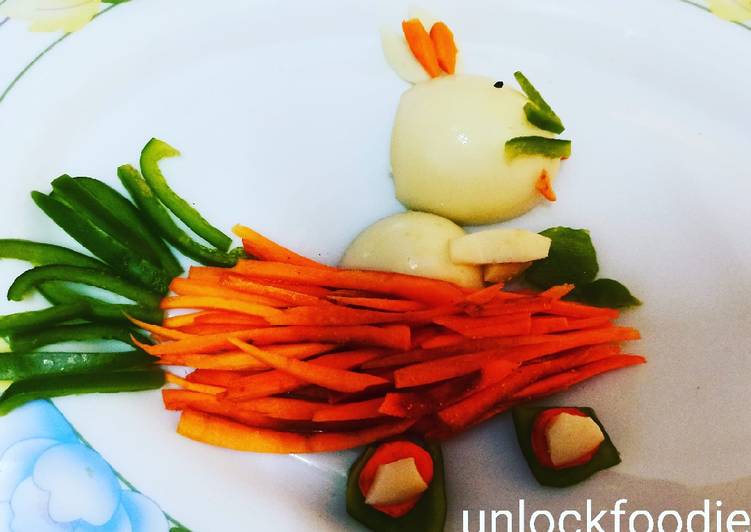 Steps to Prepare Egg Capsicum and Carrot Salad in 15 Minutes for Mom