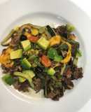 Keto pasta de zuchinni con carne molida