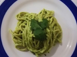Una foto de Spaghetti verde poblano. ¡Riquísimo!