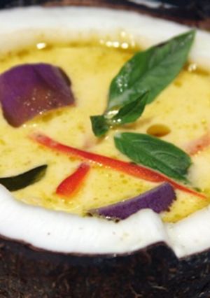Una foto de Sopa de coco