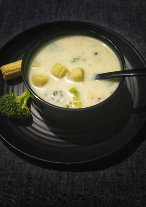 A picture of Thai Baby Corn Soup.