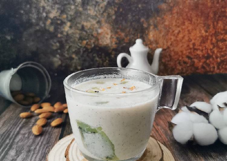 Kiwi Lassi with almond