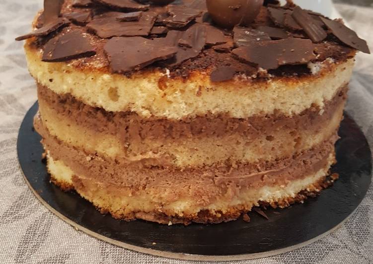 Naked cake con crema di nocciole #scuolacioccolato
