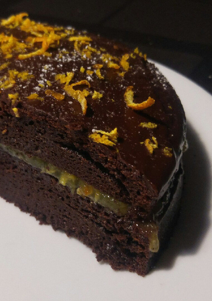 Una foto de Tarta de chocolate y naranja